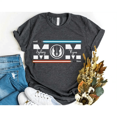  Alt Custom Name Custom Star Wars Mom Jedi Lightsaber Shirt, Mom Shirt, Mama Shirt, Mother’S Day Shirt, Shirt For Mom