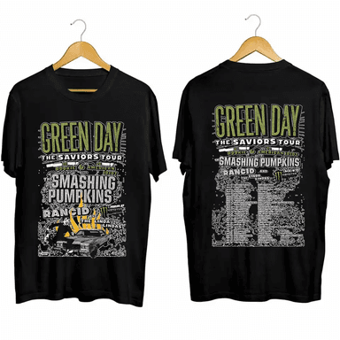  Alt Green Day Band Green Day The Saviors 2024 Tour 2 Sided T-Shirt