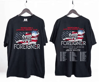  Alt Foreigner 2024 Tour Shirt, Styx 2024 Tour Shirt, Foreigner And Styx Tour Shirt